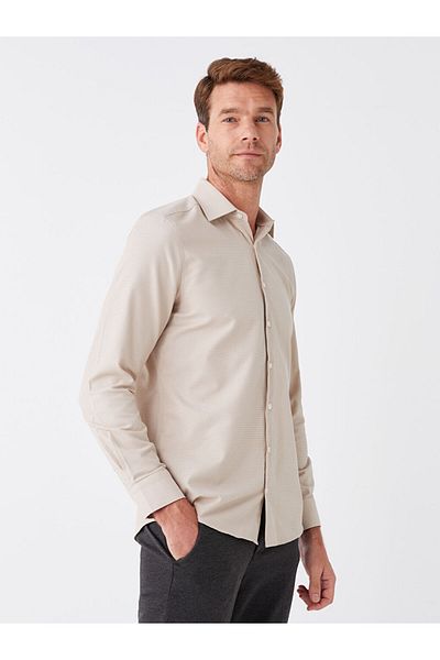 LC Waikiki Cămașă pentru bărbați - Slim Fit, mânecă lungă, Dobby