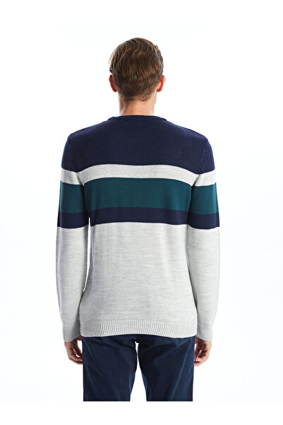 LC Waikiki Ανδρικό Πλεκτό Πουλόβερ - Crew Neck, Μακρύ μανίκι, Color Block