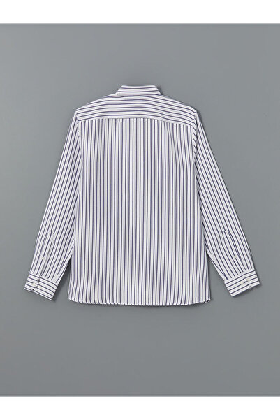 LC Waikiki Смугаста чоловіча сорочка з довгим рукавом в тон