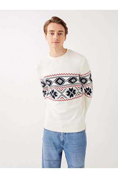 LC Waikiki Чоловічий трикотажний светр з довгим рукавом з візерунком