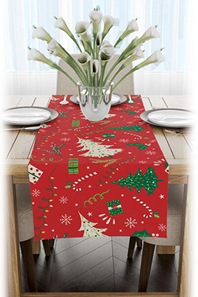 tarzınısec Yılbaşı Temalı Dijital Baskılı Runner Örtüsü Christmas 40x140 cm