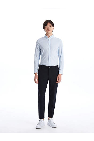 LC Waikiki Ανδρικό ριγέ μακρυμάνικο πουκάμισο με λεπτή εφαρμογή