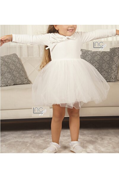 nc gift Βρεφικό γιακά μακρυμάνικο φόρεμα με βαμβακερή φούστα Tutu