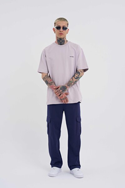 Machinist Ανδρικό φαρδύ Midnight Blue φούτερ με τσέπες Cargo