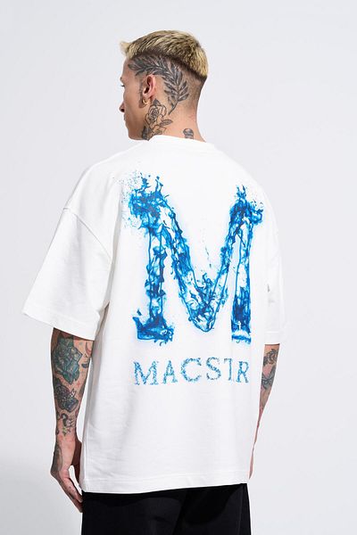 Machinist Ανδρικό εκρού μπλουζάκι Macstar Printed Smoked Oversize