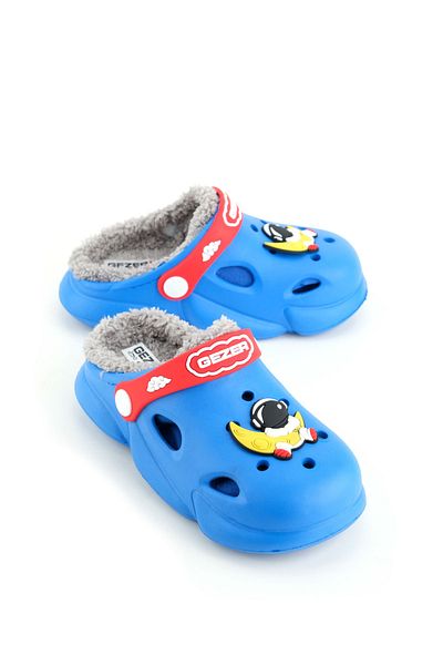 GEZER Boy's Winter Eva Plush Inside Home School Nursery Slippers Sandals