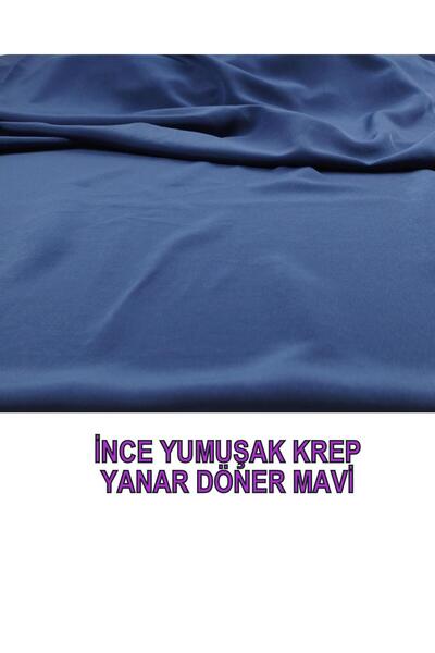 Kumaş Parça Темно-синій тонкий креп (ширина 145 см x довжина 200 см)