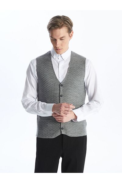 LC Waikiki Men's Knitwear Vest - Standard Fit, V-neck