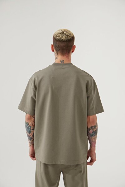 Machinist Чоловіча базова футболка з бавовни кольору хакі