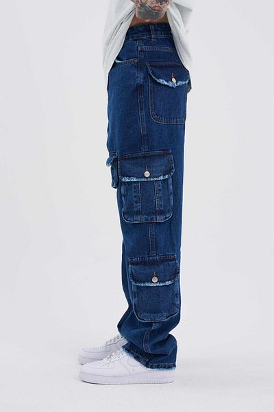 Machinist Pantaloni largi Jean Blue - Bărbați, Detaliu Buzunar
