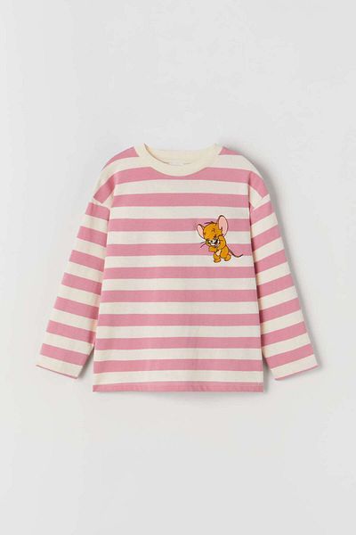 Zeyder Kids Tricou imprimat cu spatele în dungi pentru fete