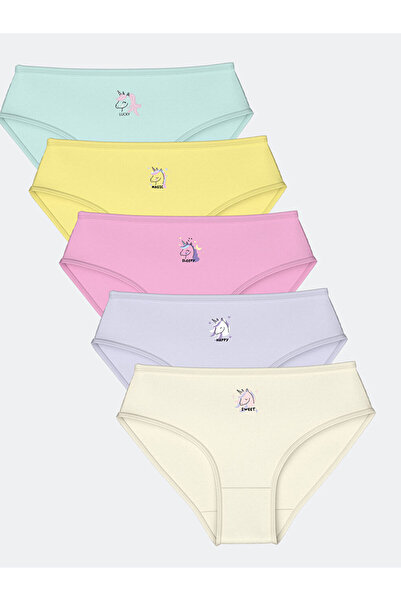 LC Waikiki Lila Printed Girls' Panties Pack of 5