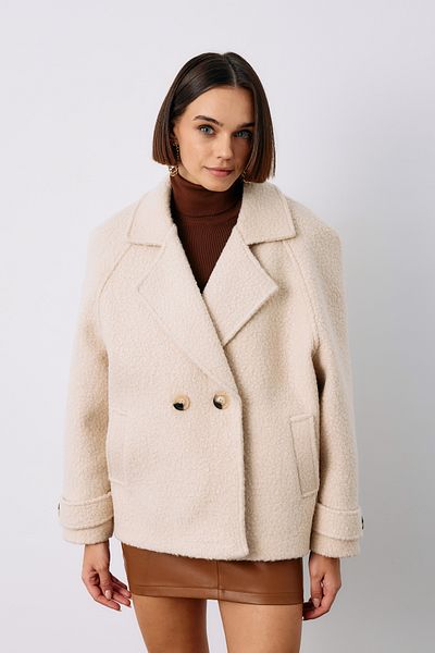 Sateen Boucle colorate de piatră - Palton scurt