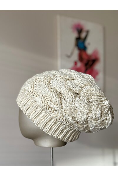 Amor Center Painter Model Large Knitted Soft Winter Beret