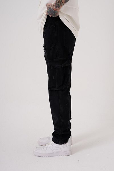 Machinist Μαύρο Baggy Ανδρικό Cargo Jean