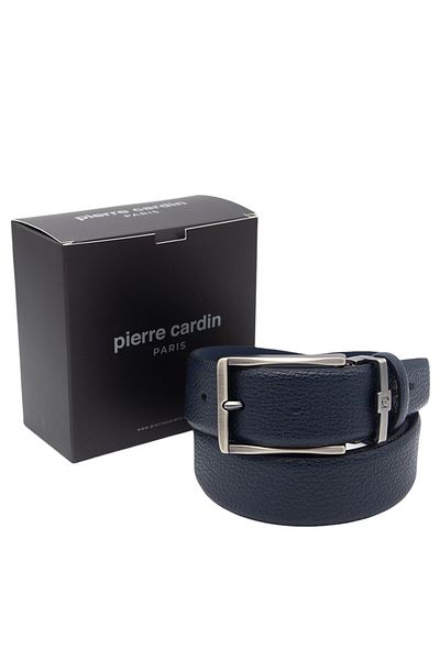 Pierre Cardin Δερμάτινη ανδρική ζώνη Navy Blue Floater PC100FL38