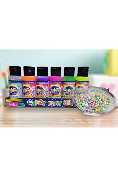 izmir yazici servis Slime Slaym Yapma Seti 5 Renk + 1 Boraks Renkli Köpük Top...