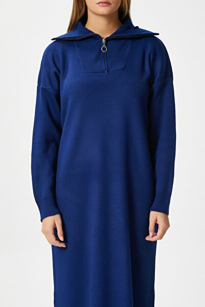 Ritnice Γυναικείο πλεκτό φόρεμα Magie Polo με φερμουάρ Navy Blue