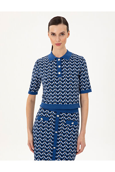 Pierre Cardin Saks Crop Top Polo Yaka Kazak 50290547-VR045