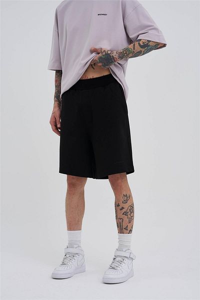 Machinist Unisex Oversize Basic Pocket Σορτς Μαύρο