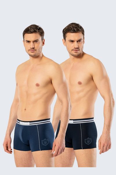Cacharel Boxer pentru bărbați, 2 piese, cu imprimeu, bleumarin/negru