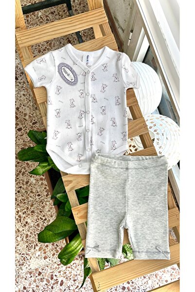 Happy Moon Bebek Giyim Kız Bebek Ikili Takım Zıbın Body Şort Pamuklu Yumuşak ...