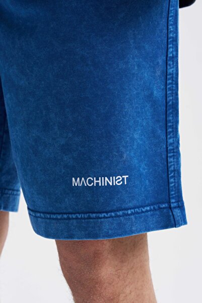 Machinist Ανδρικό σορτς Luxury Basic Washed Relaxed Navy Blue