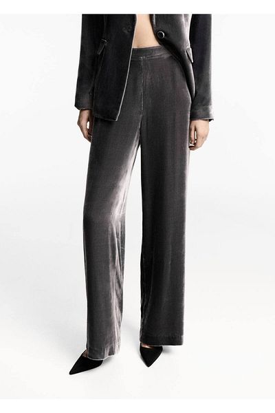 MANGO Woman Velvet fabric pants