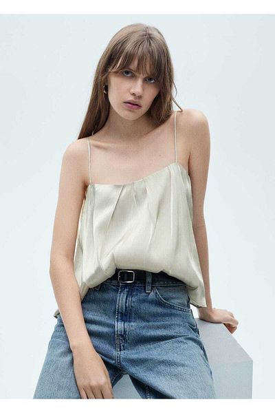 MANGO Woman Bluse mit Satinträgern