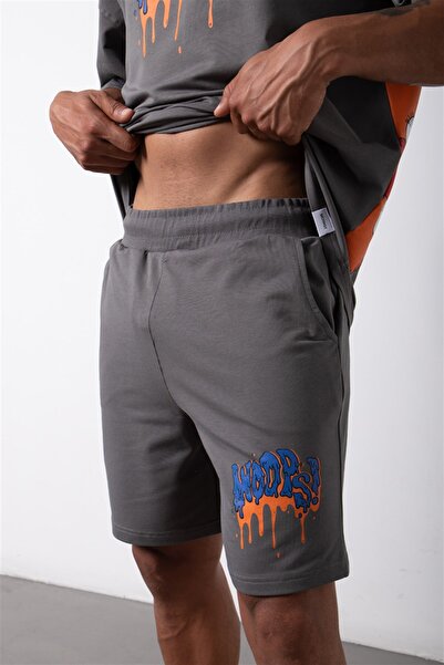 Machinist Ανδρικό σορτς Woops με τύπωμα από οργανικό βαμβάκι κανονικό καπνιστό