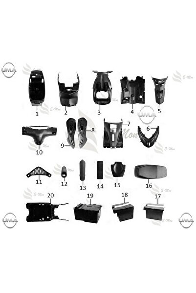 Mondial E-Mon Duo Ön Panel Dekoratif Kapak İç Izgara Orj