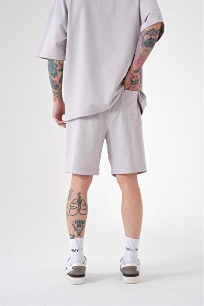 Machinist Ανδρικό Premium Pocket Basic Relaxed βαμβακερό ανοιχτό γκρι σορτς