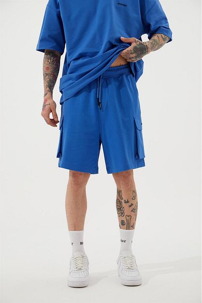 Machinist Ανδρικό σορτς Cargo Basic Oversize γαλάζιο