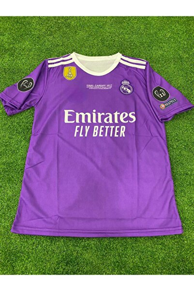 Lion Spor Κάρτιφ 2017 - Cristiano Ronaldo και Ρεάλ Μαδρίτης Μωβ Χρώμα Πρωταθλητριών Λιγκ Ειδικού Σχεδιασμού Κοντομάνικη φανέλα 0