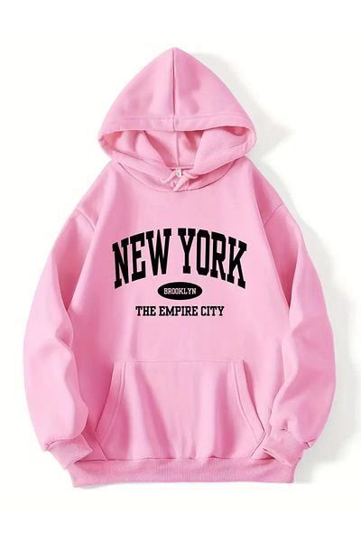 Karatopak Hanorac oversize unisex cu glugă cu imprimeu New York The Empire City