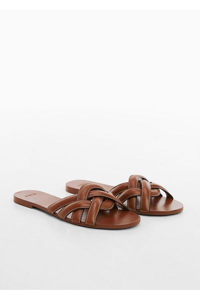 MANGO Woman Sandalen mit Riemen aus Leder