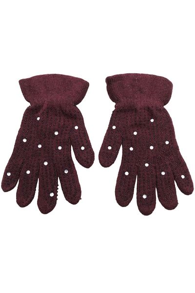 AXE SPORTSWEAR Winter Soft Knitwear Gloves Stone Gloves - Rhinestone Embroidered & Wool