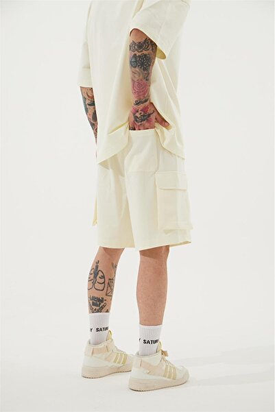 Machinist Ανδρικό σορτς Cargo Pocket Basic Oversize Cream