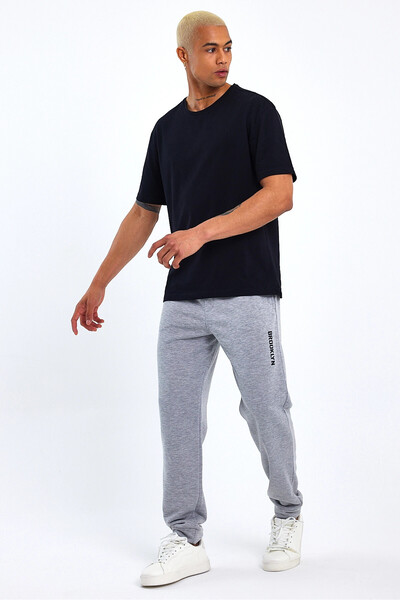 Superlife Ανδρικό παντελόνι με κανονική εφαρμογή Broklyn Printed Thin Sweat Spr 203