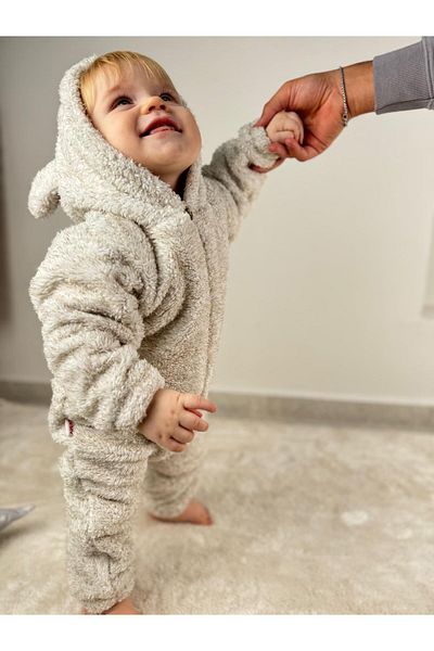 Minizade Welsoft Plush Unisex Winter Baby and Kids Jumpsuit - Zippered Sleeping Bag