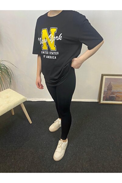 Superlife Γυναικείο μπλουζάκι με λαιμόκοψη Oversize Fit N με στάμπα SPR24TSK113