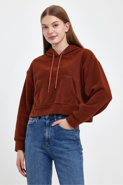 Superlife Γυναικείο φούτερ με κουκούλα Softech Fleece με τσέπη καγκουρό spr24pwk98