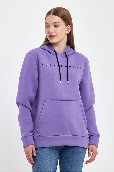 Superlife Women's Hooded Comfortable In-mold Fleece 3 thread Feture Printed SweatShirt spr24swK14