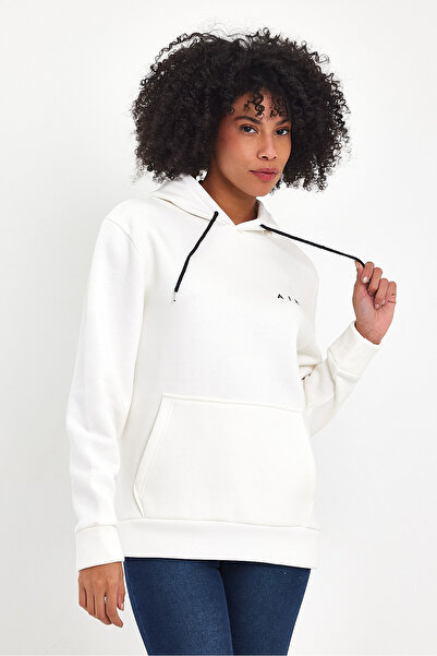 Superlife Γυναικείο φούτερ με κουκούλα, άνετο και άνετο, με φλις εσωτερικά, 3 κλωστές, κεντημένο με αέρα, φούτερ spr24swK07