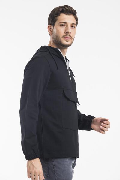 Superlife Men's Hooded Half Zipper Thin Sweatshirt Spr 20k52