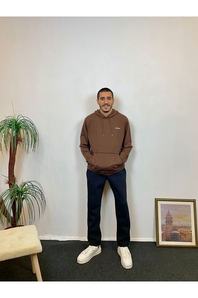 Superlife Ανδρικό φούτερ με κουκούλα Superlife με μακρυμάνικο εμπριμέ στενή εφαρμογή, λεπτή εφαρμογή Spr 2019k61