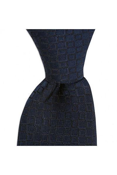 1001 Kravat Men's Gift Set with Wooden Box, Navy Blue Silk Tie and Bamboo Socks