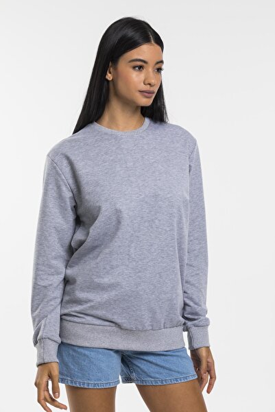 Superlife Γυναικείο φούτερ με λαιμόκοψη υπερμεγέθης με λεπτή εφαρμογή Spr21k30