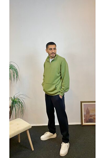 Superlife Men's 3-Thread Half-Zip Kangaroo Pocket Sweatshirt Spr24Sw22