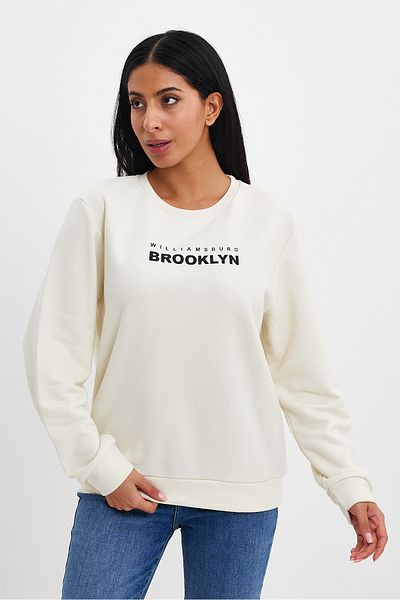Superlife Süperlife Women's Crew Neck Inheritance 3 Thread 29 Use Brooklyn Printed Sweatshirt